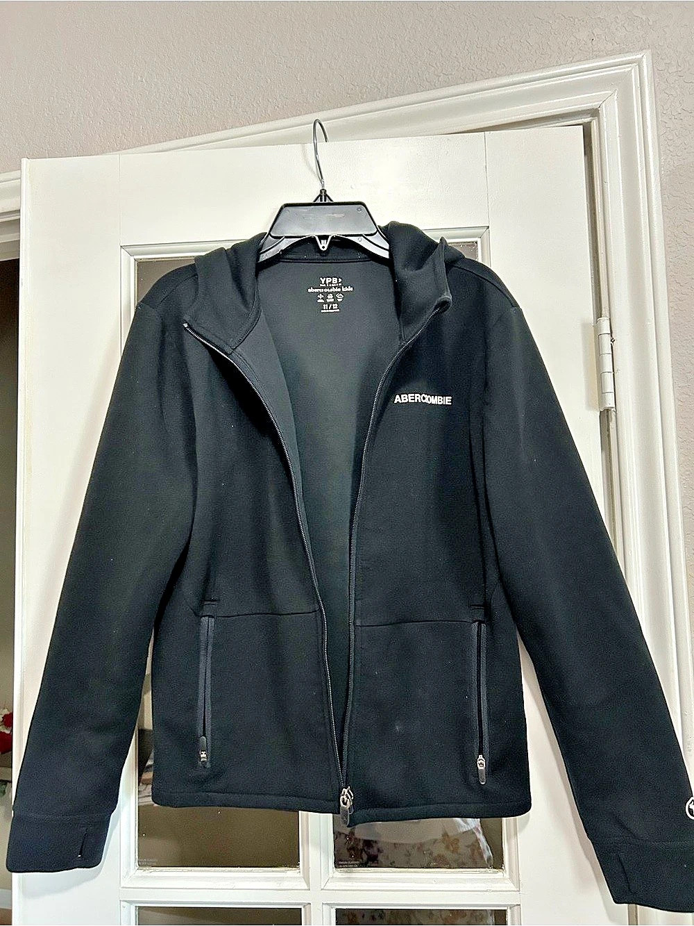 Abercrombie Kids YPB NeoKNIT Full-Zip Hoodie Black Boys 11/12